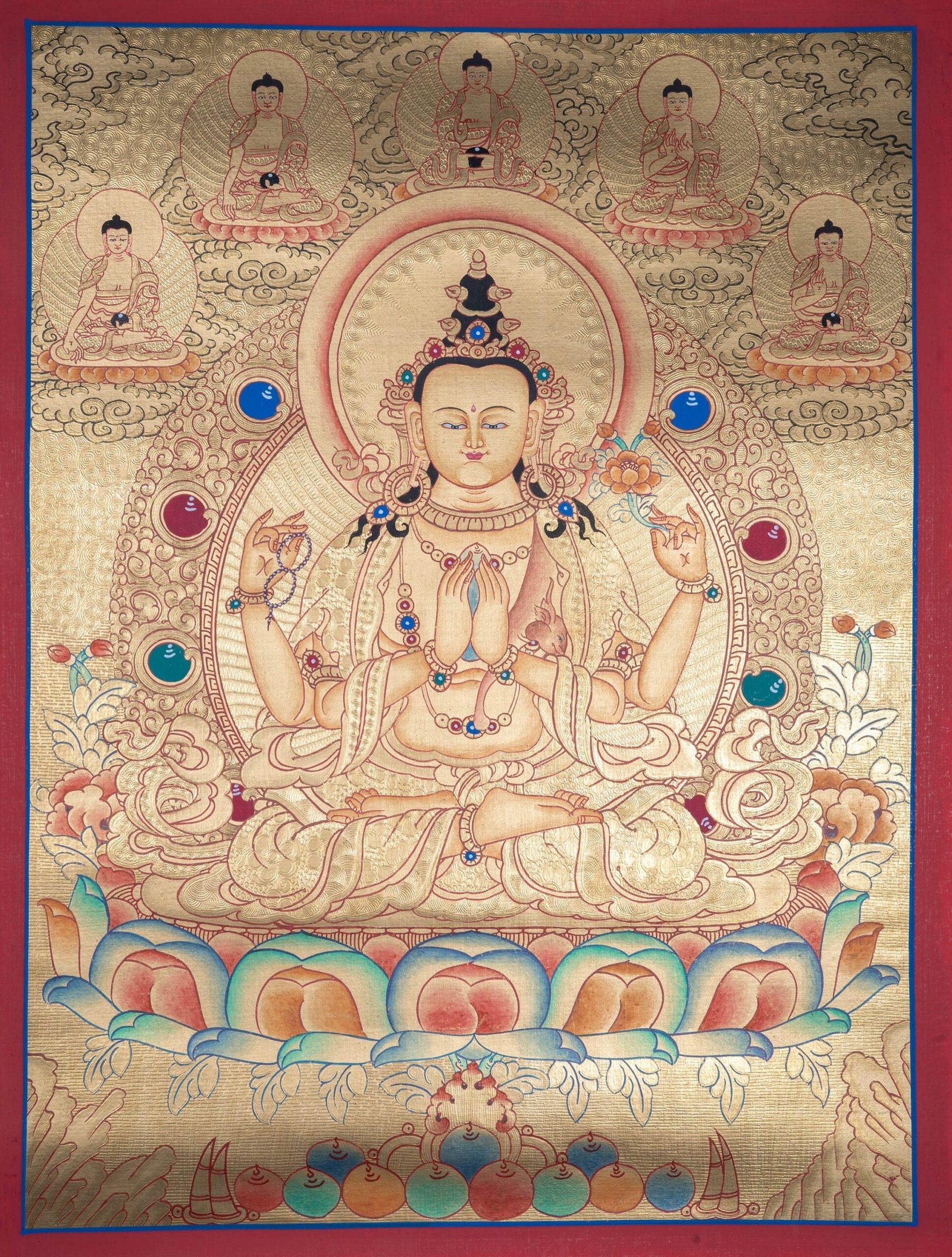 Lyap Chengresi Bodhisattva Thangka Painting