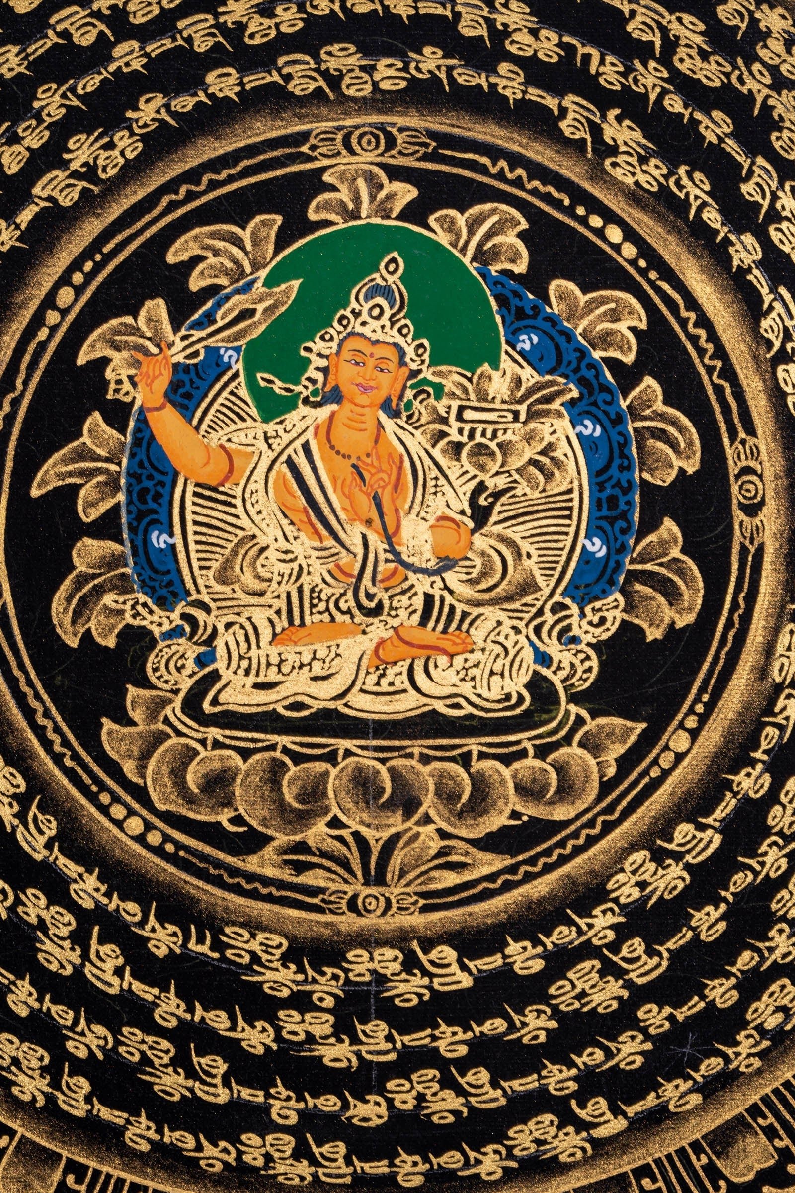 Om Mantra Mandala with Manjushri Thangka Painting - Image 5