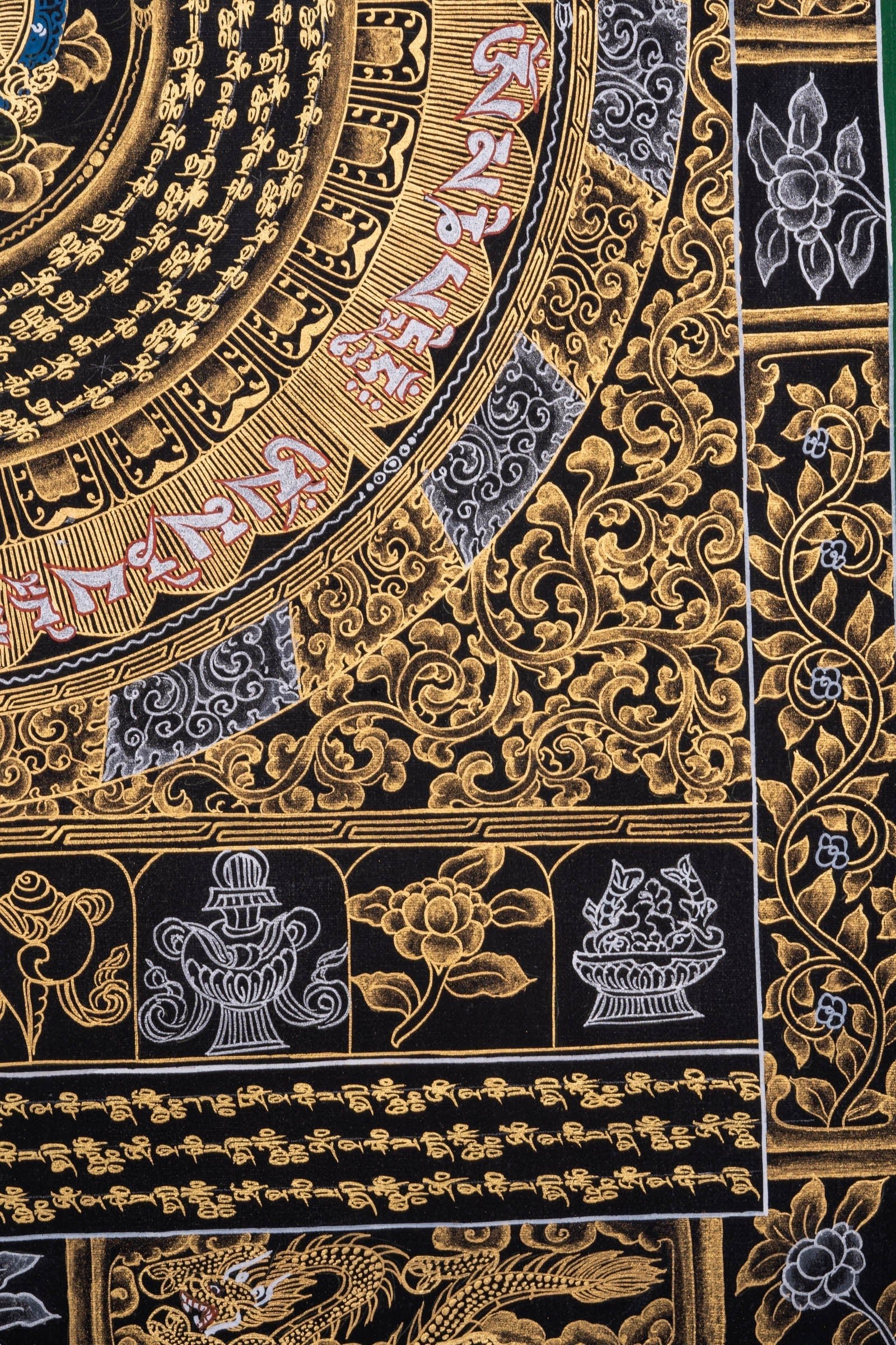 Om Mantra Mandala with Manjushri Thangka Painting - Image 4